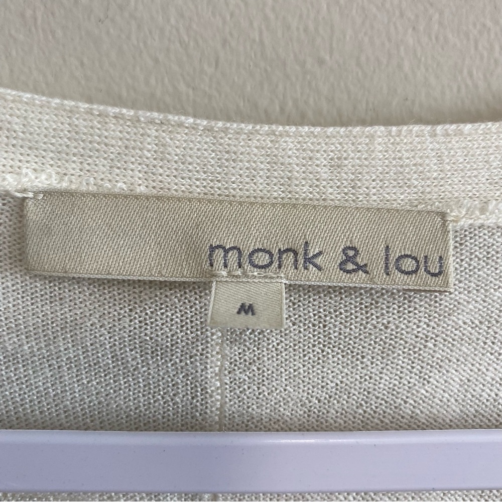 Monk & Lou - Cream Merino Wool Oversized Knit Sweater - Size Medium - Picture 5 of 7